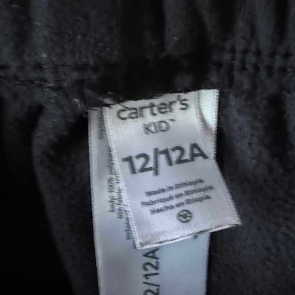 Kids Black Jogger Fleece Pants size 12 - Picture 2 of 4